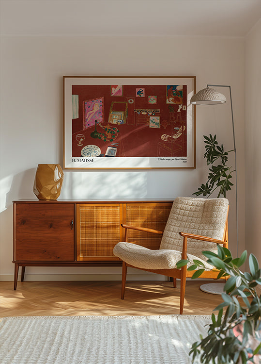 De rode studio van Henri Matisse Poster