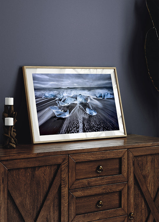 Blauwe diamanten poster