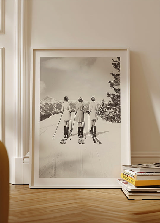 Vintage glamour skiërs poster