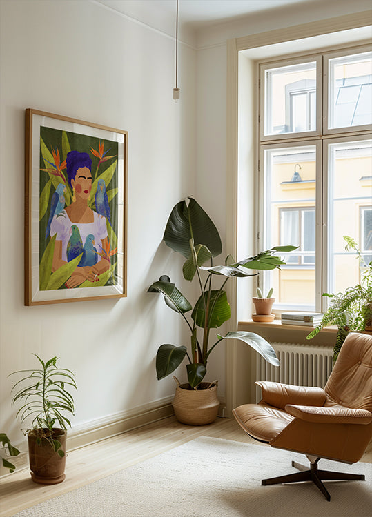 Frida en vogels poster