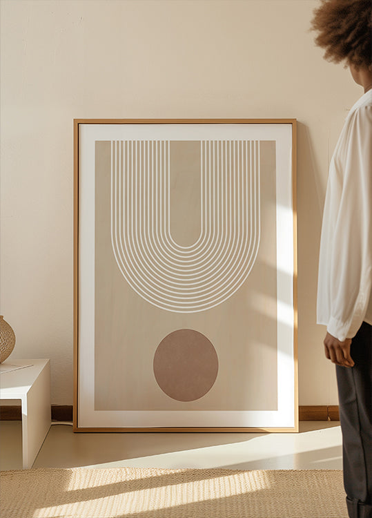Beige boogposter