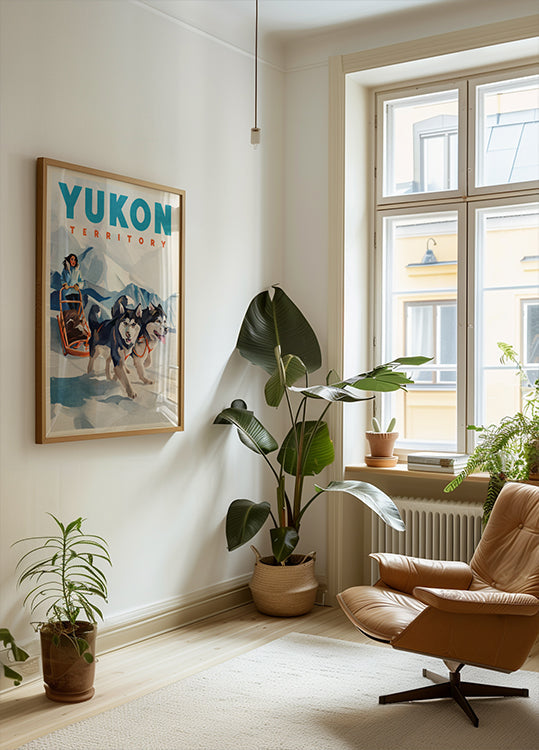 Yukon grondgebied hondenslee reisposter