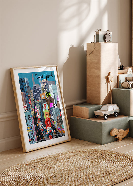 Times Square, New York Illustratie door kunstenaar Carla Daly