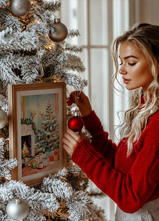 Kerst woonkamer poster