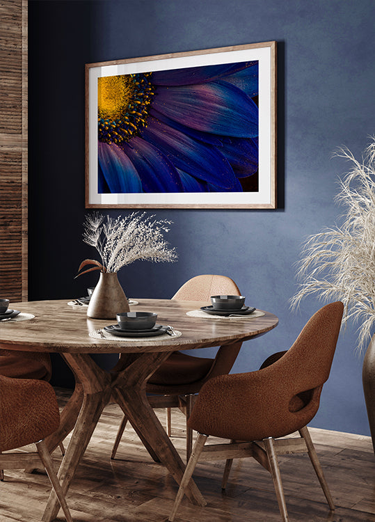 Blauwe stralen-poster