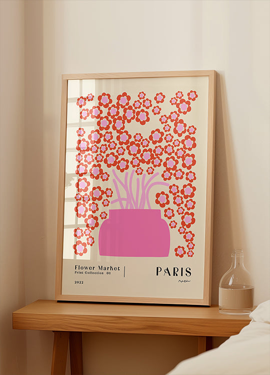 Bloemenmarkt. Parijs-affiche