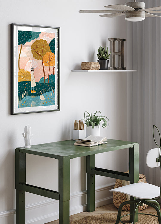 Poster voor een regenachtige dagwandeling