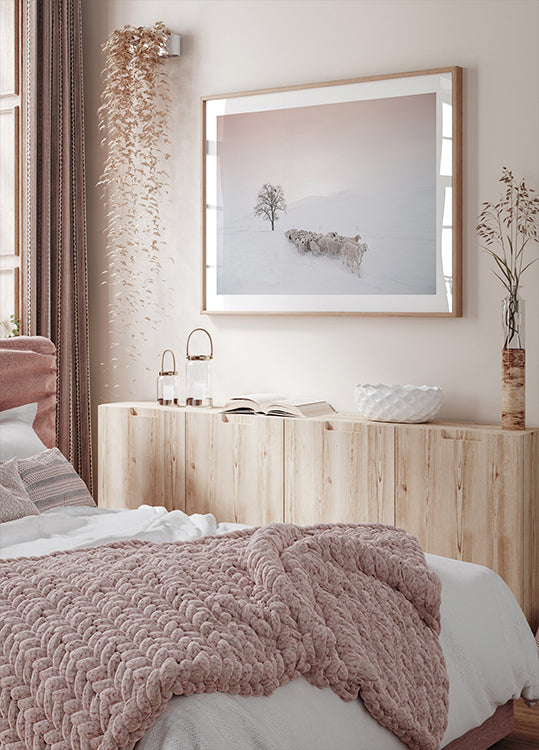 Kudde op zoek naar voedsel Poster