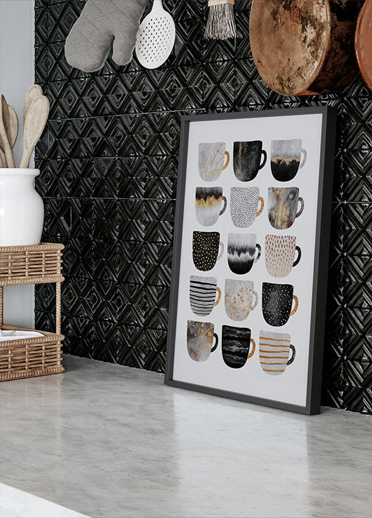 Mooie koffie kopjes poster