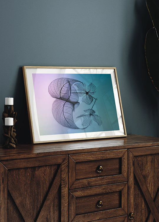 Verhaal van blad- en bloemposter