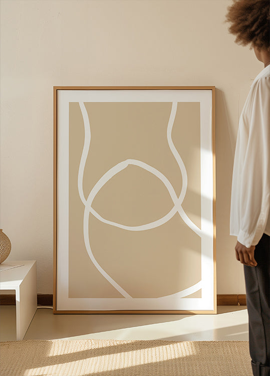 Beige lijnen 04 poster