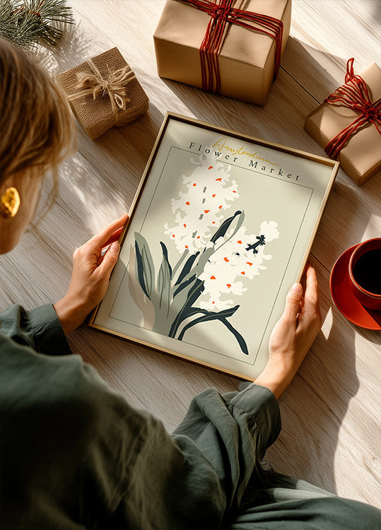 Bloemenmarkt Amsterdam Hyacint Poster