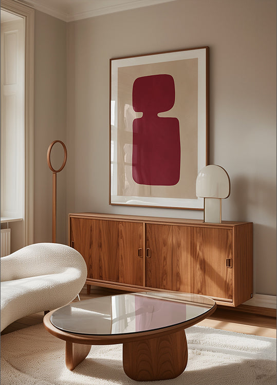 Karmozijnrode silhouet poster