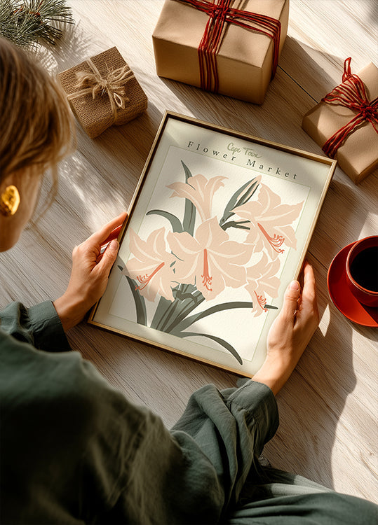 Bloemenmarkt Cap Town Amaryllis Poster