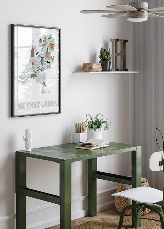 Nederland Illustratie door kunstenaar Carla Daly Poster