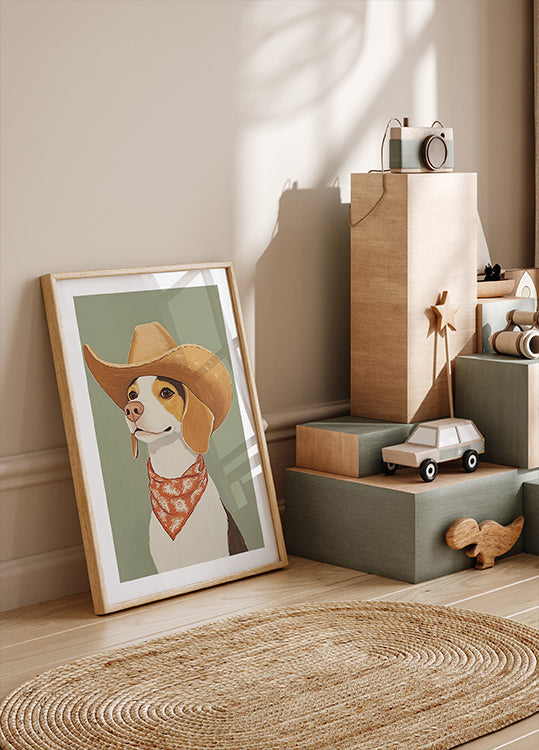 Cowboy Beagle hond-poster