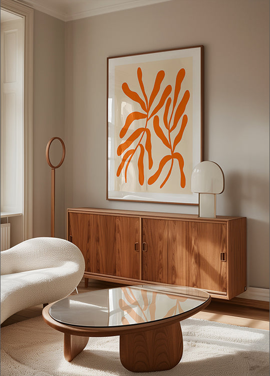 Oranje gestileerde takkenposter