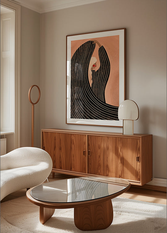 De vrouw met de zwarte jurk-poster