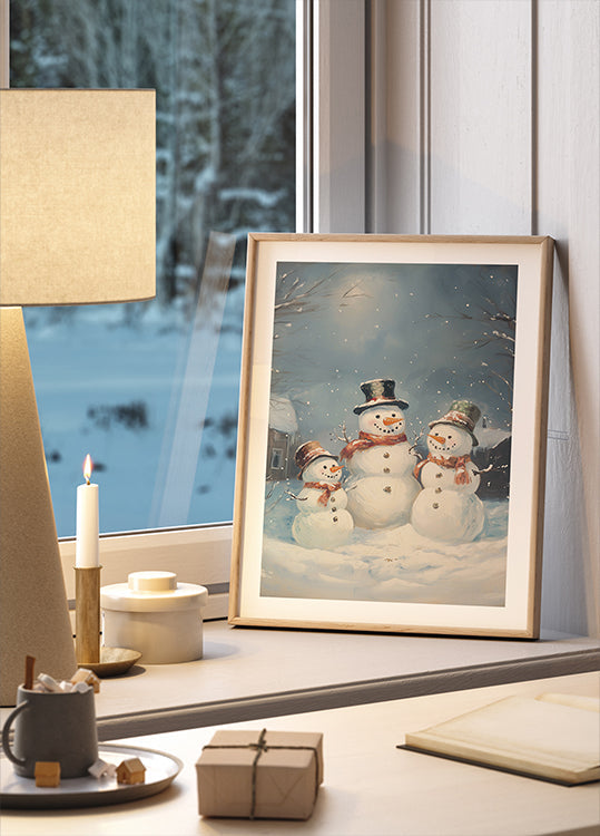 Sneeuwpop familie poster