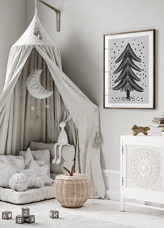 Monochrome Pinefall Plakat