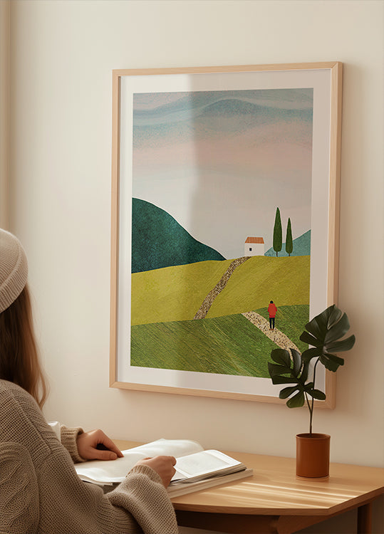 Lopend naar huis-poster