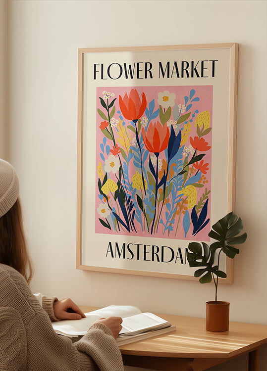 Bloemenmarkt Amsterdam Nederland Poster