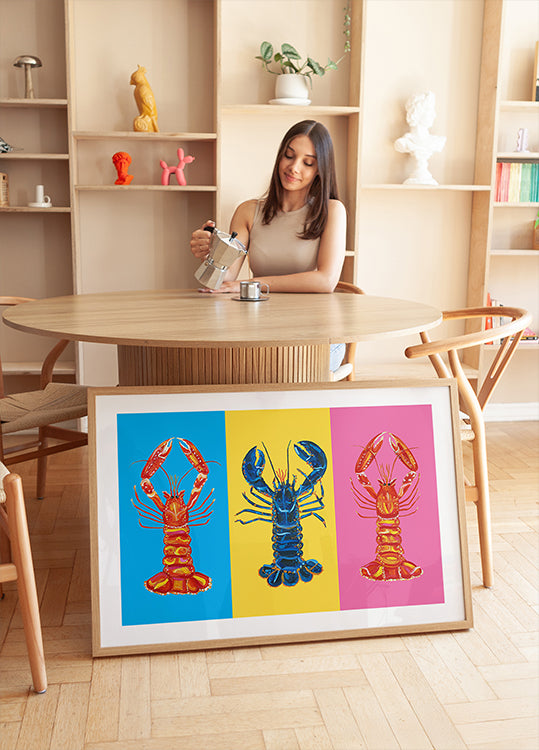 Kreeft Langoustines pop-art poster