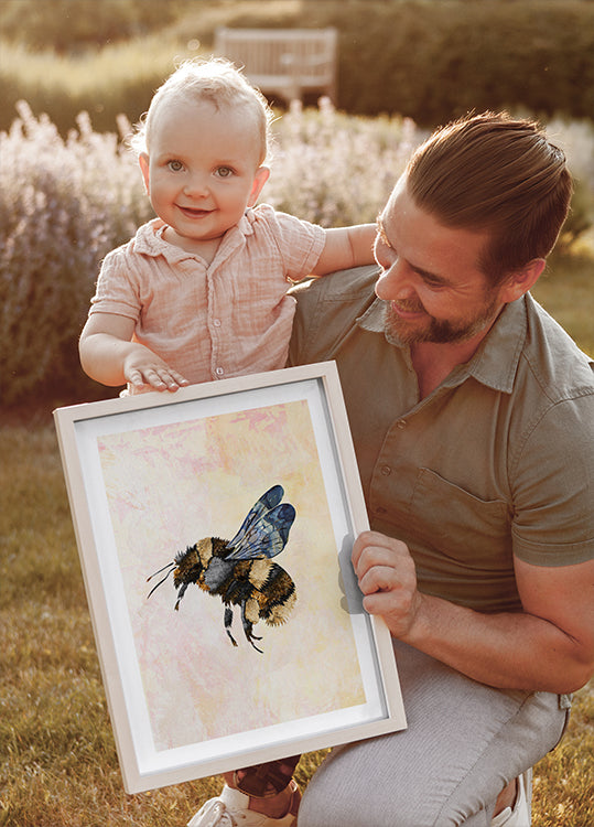 Grunge aquarel bijenposter