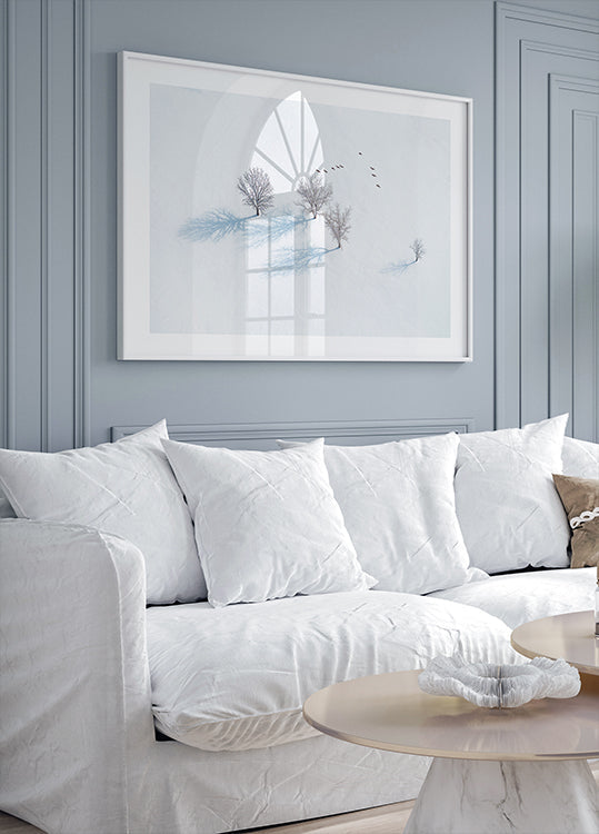 Bomen en vogels poster