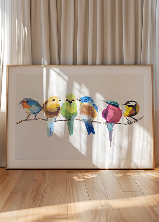 Vogels op een tak-poster