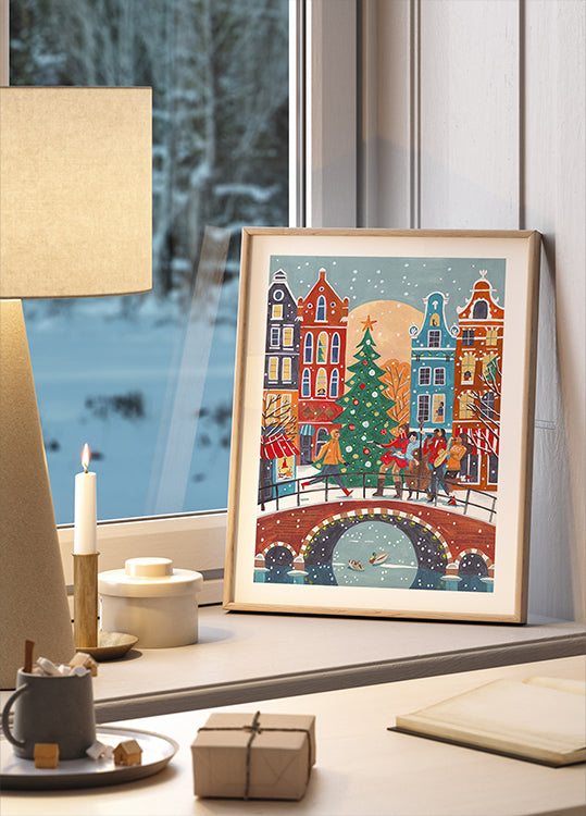 Sneeuwval in Amsterdam Poster