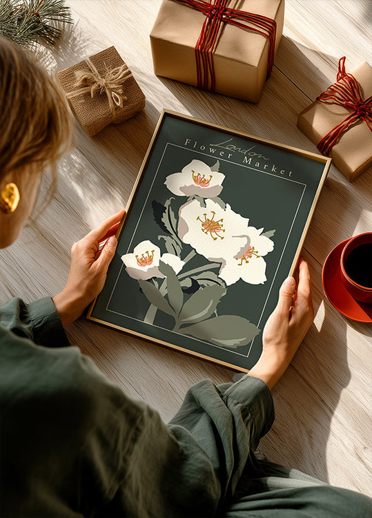 Bloemenmarkt Londen Helleborus Poster