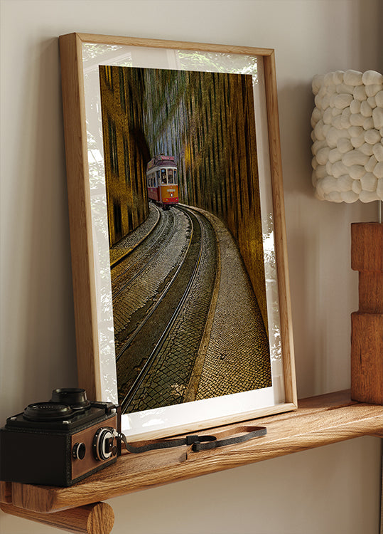 Spoorweg met tramposter