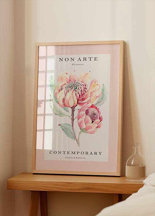 Non Arte roze bloemposter