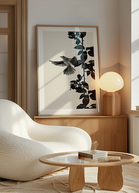 Vogel Botanisch een poster van 20 x 30