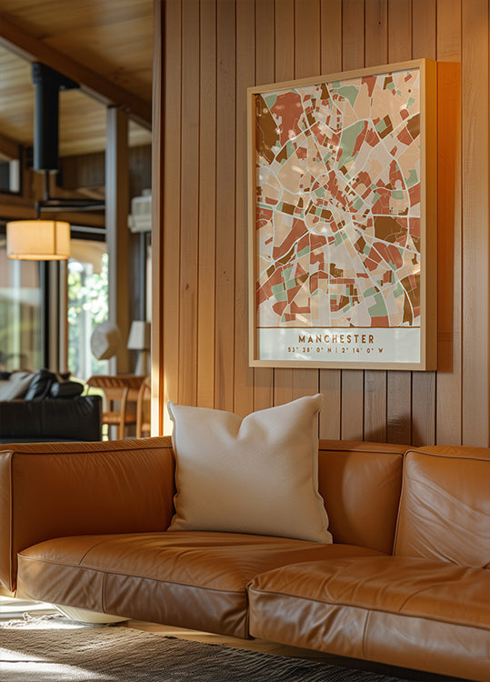 Zwarte kaarten aardetinten 45 poster