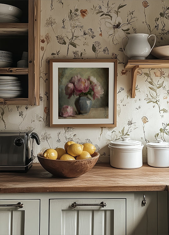 Pivoines een roos-poster
