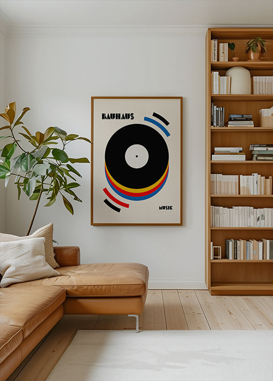 Bauhaus muziek retro illustratie poster