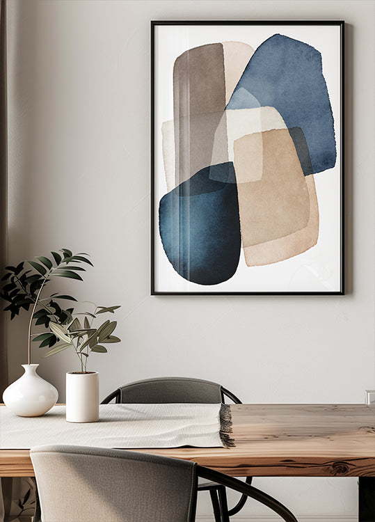 Blauwbruine blokkenposter