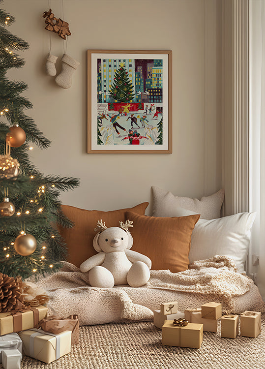 Schaatsen in het Rockefeller Center Poster