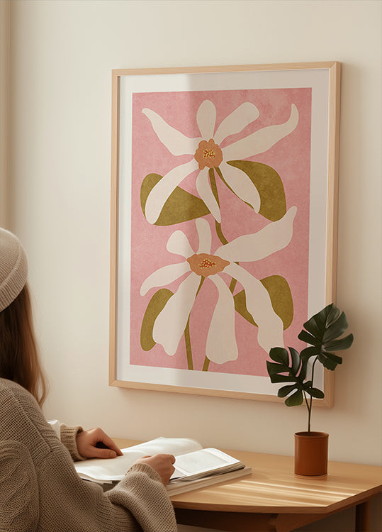 Abstracte bloemen in poster