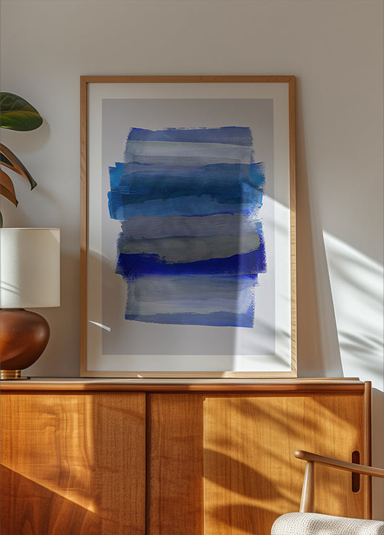 Abstracte penseelstreken 45Y poster