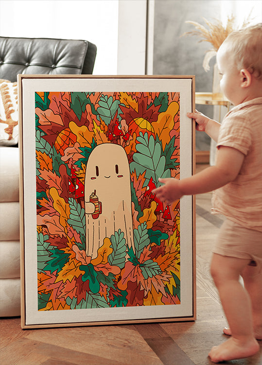 Een spook- en koffieposter