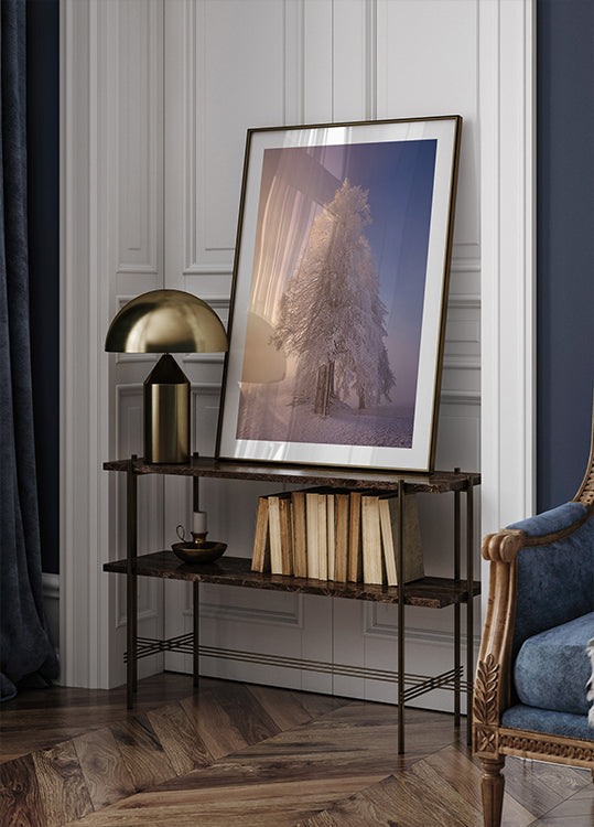 winterpoëzie in het ochtendlicht Poster