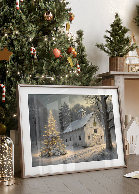 Christmas Barn Plakat - Posterbox