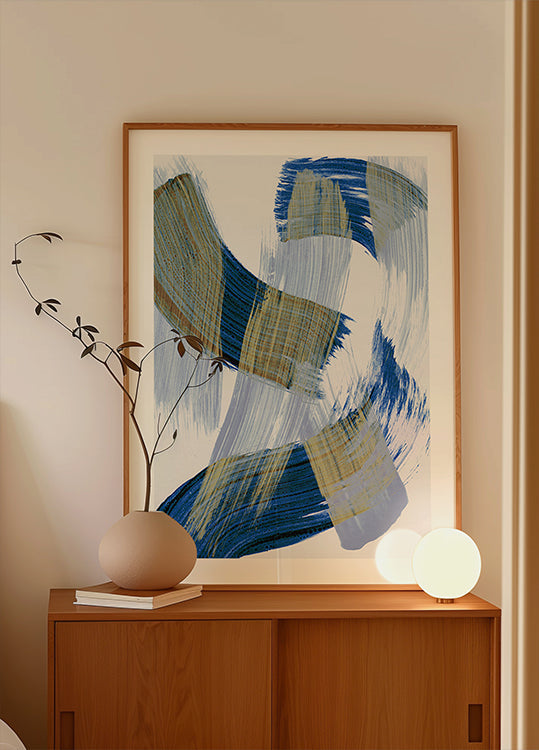 Abstracte penseelstreken 13 poster