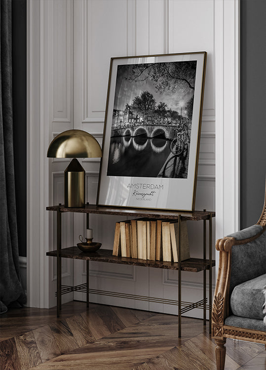 In beeld: AMSTERDAM Idyllisch nachtlandschap vanaf Poster Keizersgracht