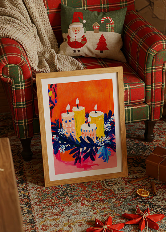 Stralende kaars gloed poster