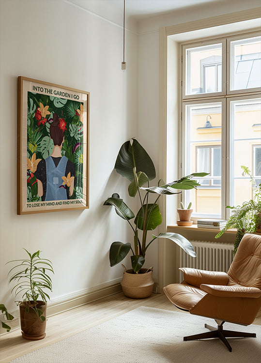 In de tuin standaard kunstposter aan de muur
