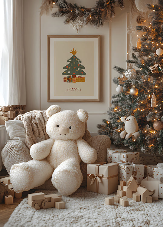 Kerstboom met geschenken Poster